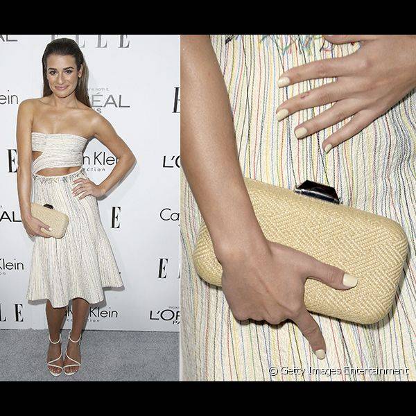 A tonalidade mais amarelada usada por Lea Michele em um evento da revista Elle, em 2013, tamb?m ? uma ?tima op??o para os dias de calor